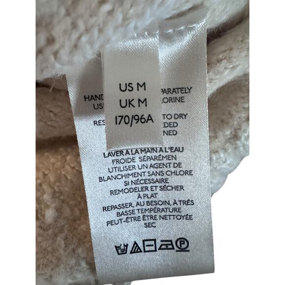 Free People Vanilla Textured V-Neck Sweater Pullover Balloon Sleeves Medium - Picture 6 of 6